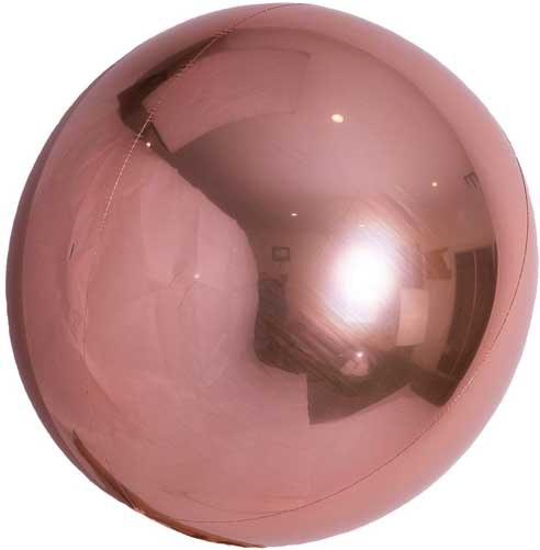 Spheroid Shape • 10" Standard Size Mylar Helium Balloon • ROSE GOLD