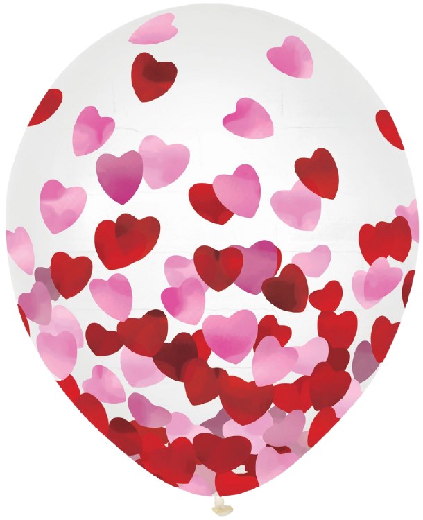 11" Confetti Hearts Latex Helium Balloon (ONLY FLOATS ONE DAY)