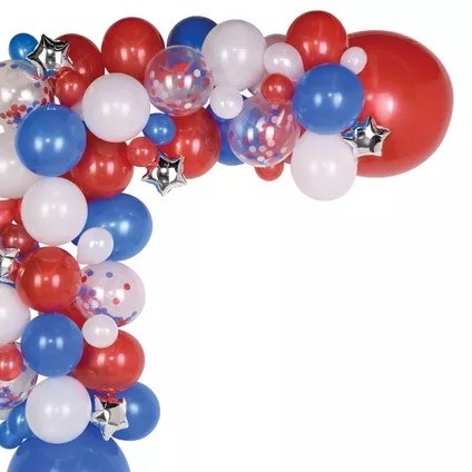 Balloon Garland Kit • 10' Patriotic Red/White/Blue