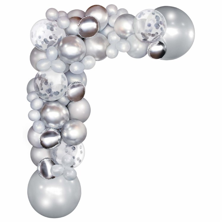 Balloon Garland Kit • 10' Silver Metallic