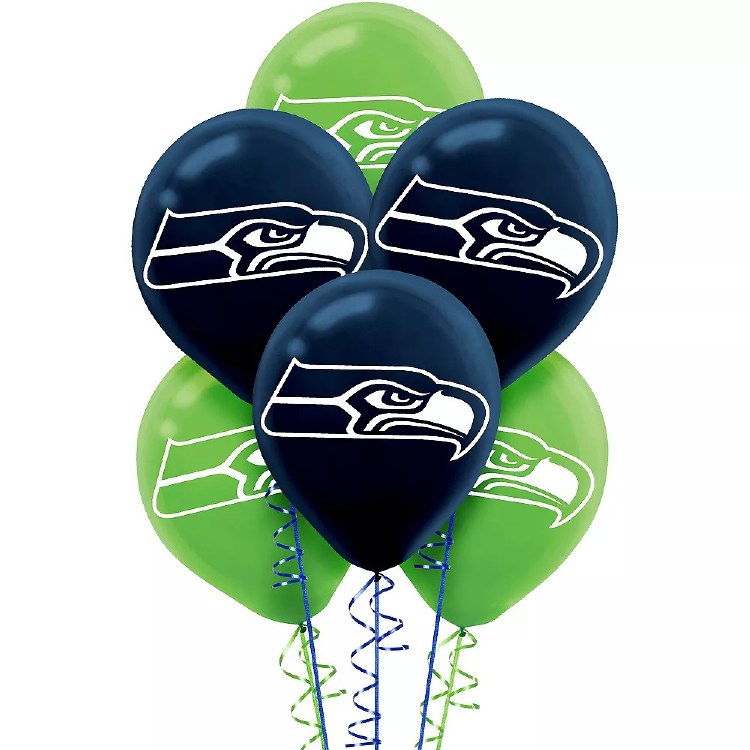 Sports, Football Seahawks Latex Balloon Bundle of 6