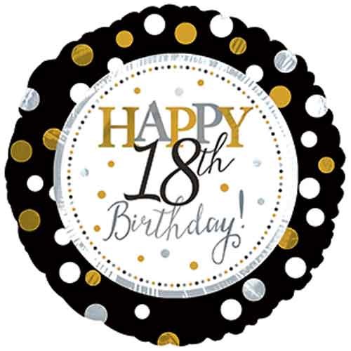 Standard Size / Happy 18th Birthday Mylar ~ 18&quot; {special order only}