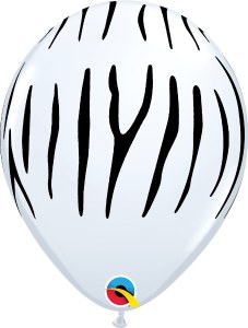 Jungle, Safari • Animal Print, Zebra • 11" Latex Helium Balloon