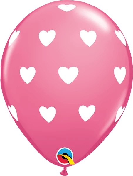 11" Big Hearts Latex Helium Balloon • Rose