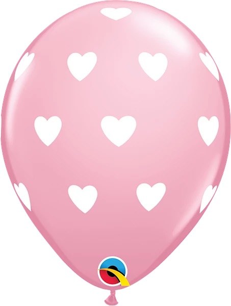 11" Big Hearts Latex Helium Balloon • Light Pink