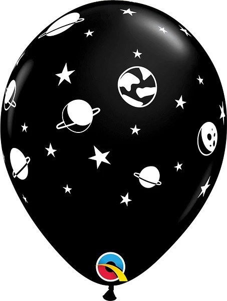 Space/Celestial Fun 11" Latex Helium Balloon • Black