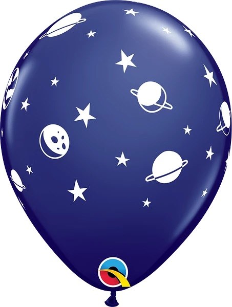 Space/Celestial Fun 11" Latex Helium Balloon • Dark Blue