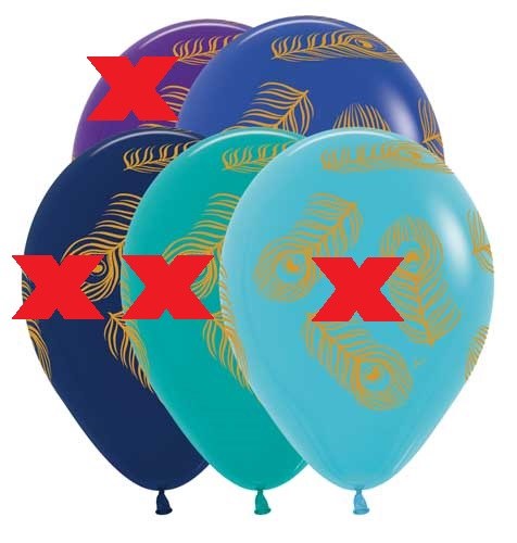 Bird, Peacock Print 11" Latex Helium Balloon • Royal Blue