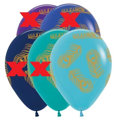 Bird, Peacock Print 11" Latex Helium Balloon • Caribbean Blue