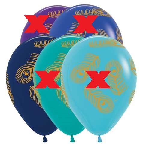 Bird, Peacock Print 11" Latex Helium Balloon • Navy