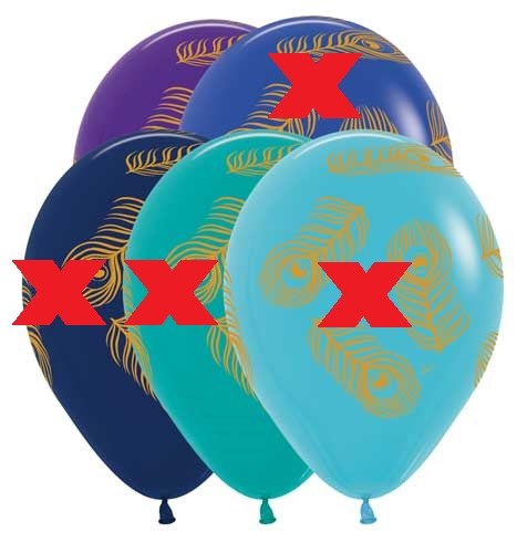 Bird, Peacock Print 11" Latex Helium Balloon • Purple Violet