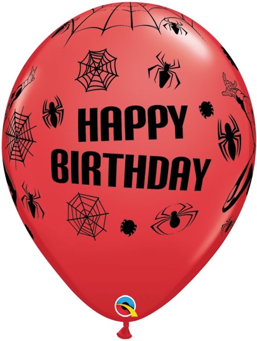 Spiderman • Happy Birthday 11" Printed Latex Balloon • Red