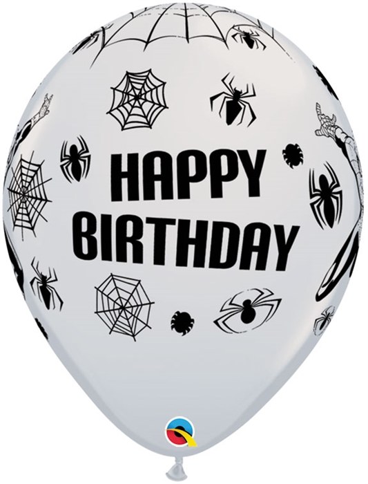 Spiderman • Happy Birthday 11" Printed Latex Balloon • White
