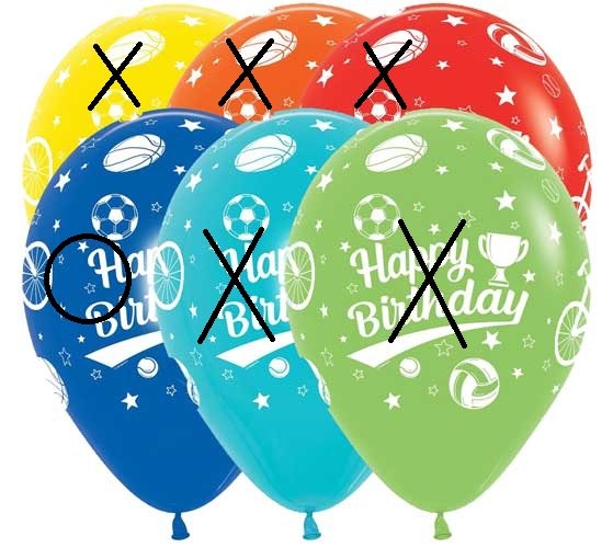 Sports, Happy Birthday 11" Latex Helium Balloon • Royal Blue