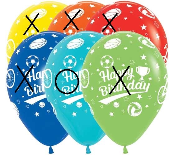 Sports, Happy Birthday 11" Latex Helium Balloon • Caribbean Blue