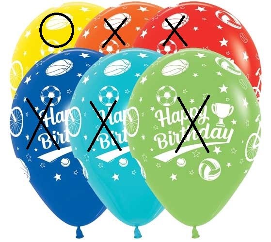 Sports, Happy Birthday 11" Latex Helium Balloon • Yellow