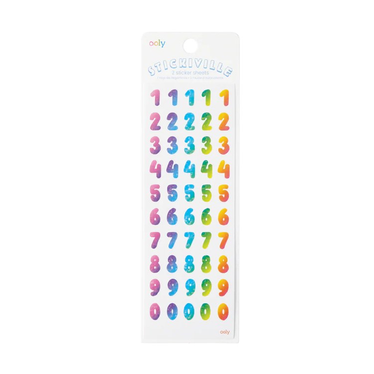 Sticker Sheets Rnbw Numbers