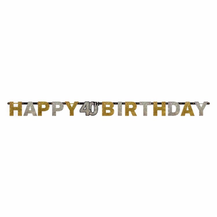 Sparkling 40th Birthday Banner