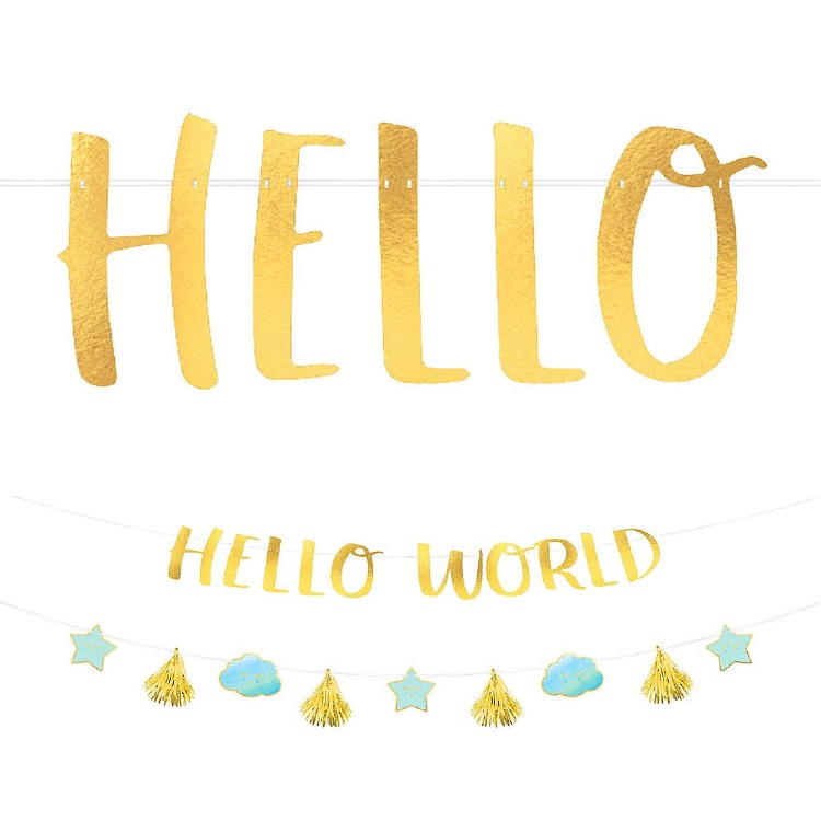 Oh Baby! Hello World Boy Banner