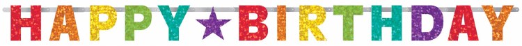 Birthday Prismatic Rainbow Banner - 8ft