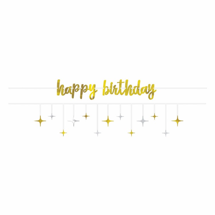 Bday Silver &amp; Gold Banner Kit