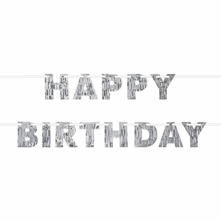 Banner Silver Fringe HBD