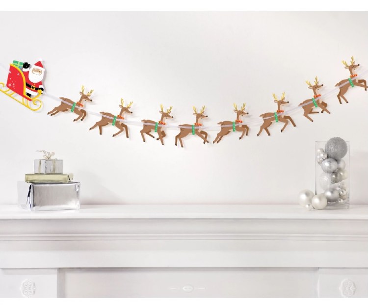 Banner Santa And Reindeer