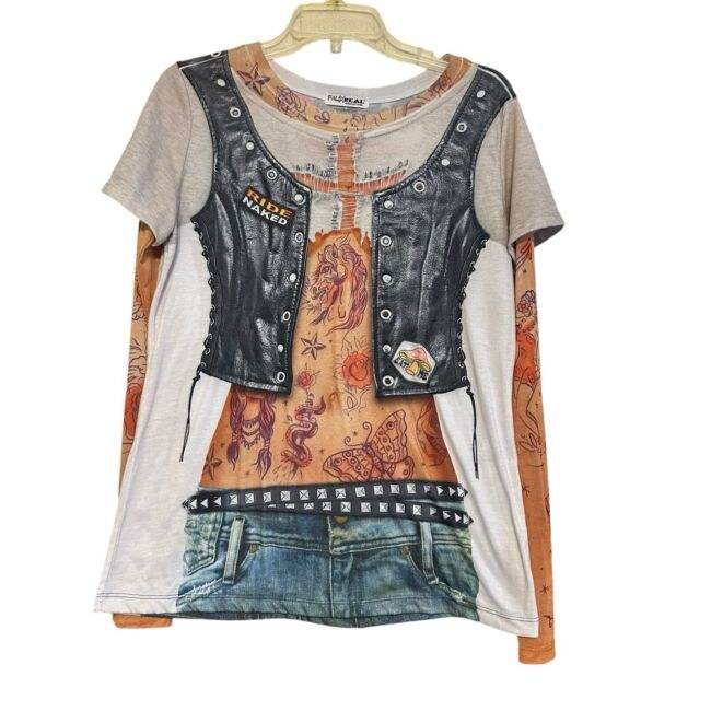 Faux Real Biker Tat Womens S