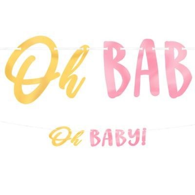 Oh Baby! Ribbon Banner Pink