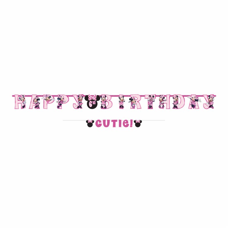 Minnie Mouse Forever Jumbo Happy Birthday Banner Set • 2 Pieces / Custom Age!