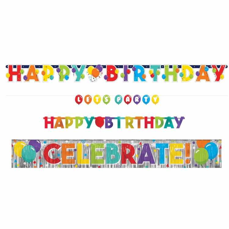 Banner Kit 4pc Birthday Celebration