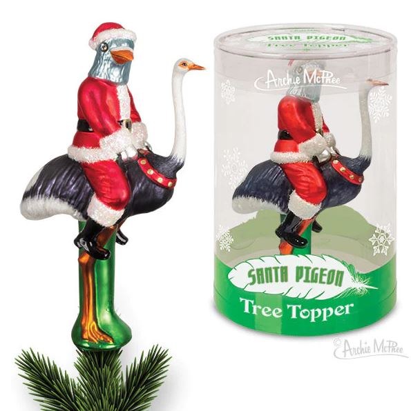 Tree Topper Santa Pigeon