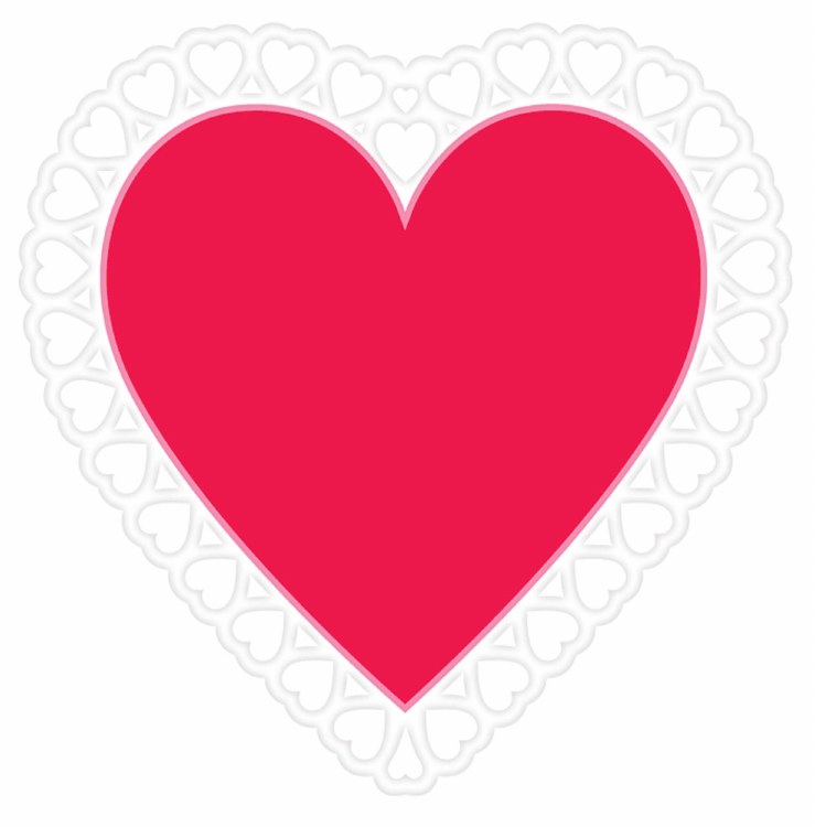 Heart Lace Silhouette Cutout