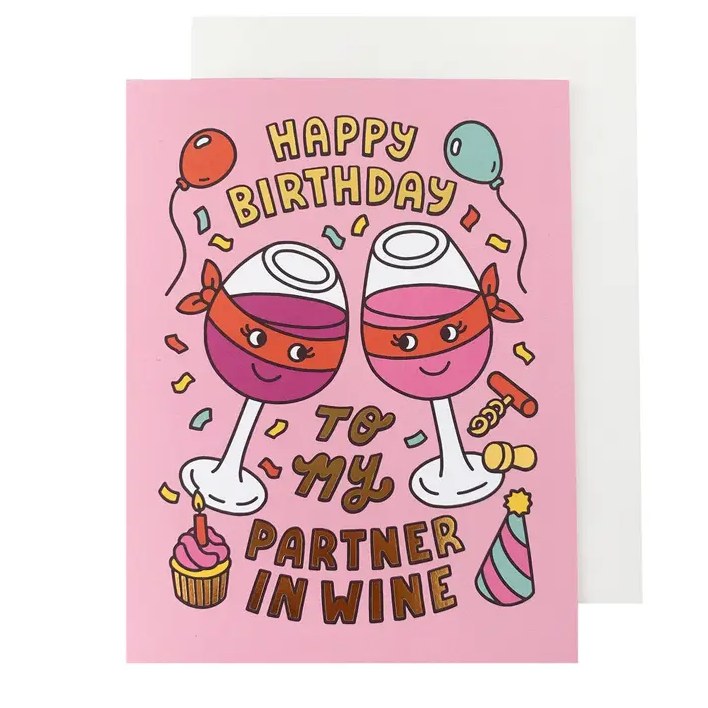 Card Partner In Wine Birthday