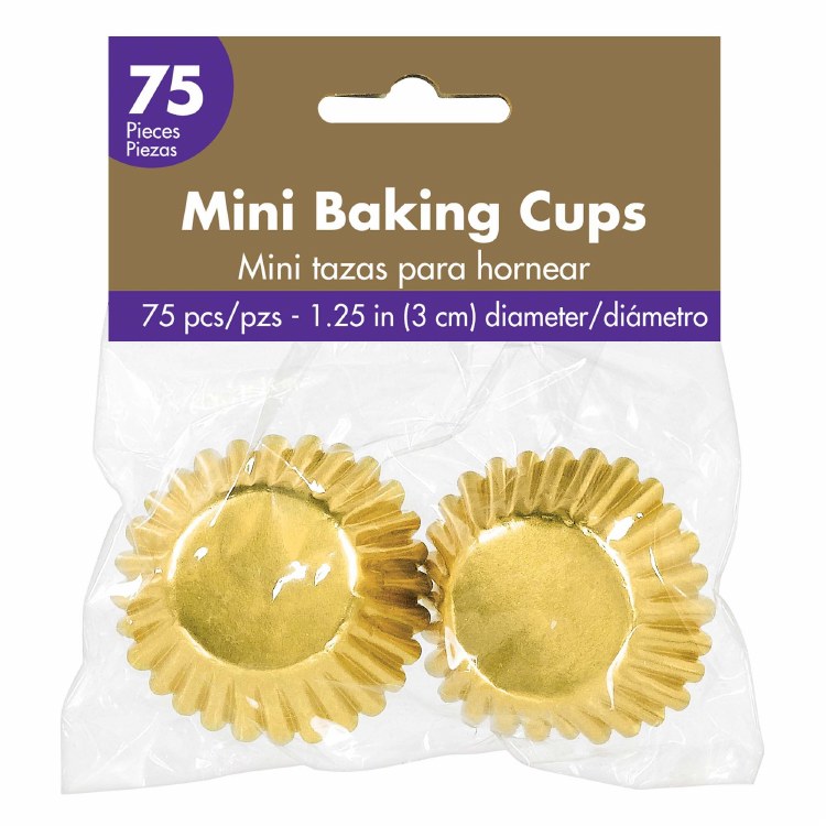 Mini Cupcake Liner Gold 75ct