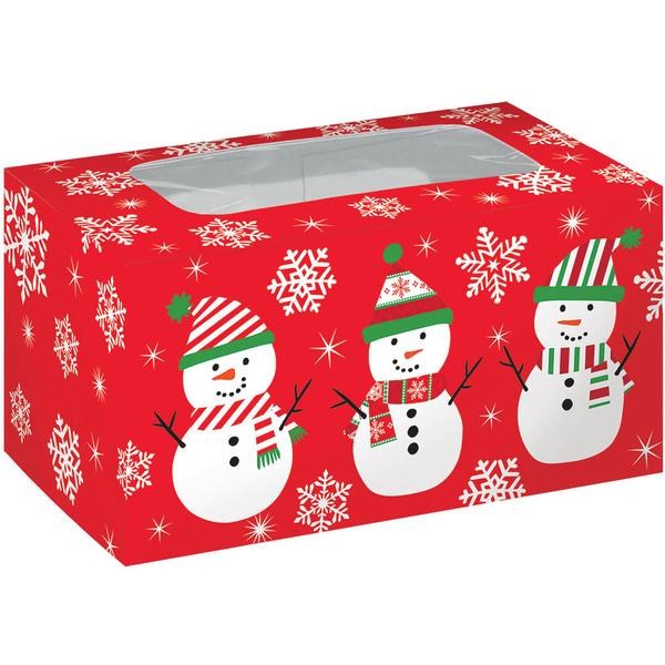 Snowman Treat Boxes ~ 2 Pack/6"x3"x3"