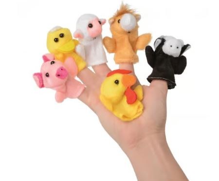 Animal Finger Plush Puppets 12pk