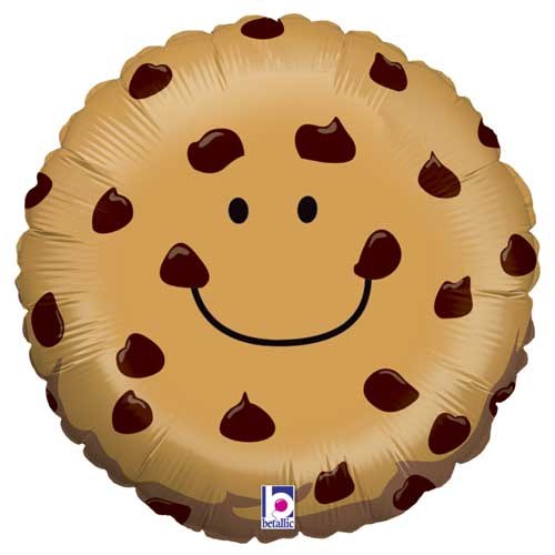 Chocolate Chip Cookie Shape • Standard Size 18" Mylar Helium Balloon