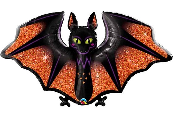 Bat, Glitter Shape• Jumbo 50" Mylar Helium Balloon