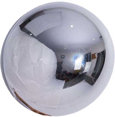 Spheroid Shape • 14" Jumbo Mylar Helium Balloon • SILVER