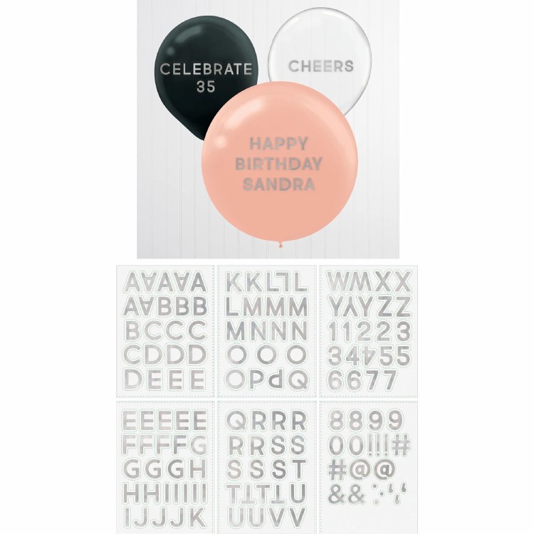 Balloon Sticker Letters Silver