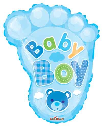 Blue, Baby Boy • Cute Foot • Jr. Jumbo Size 20" Mylar Helium Balloon