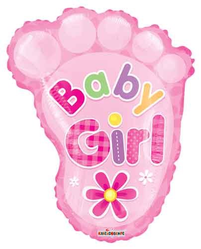 Pink, Baby Girl • Cute Foot • Jr. Jumbo Size 20" Mylar Helium Balloon