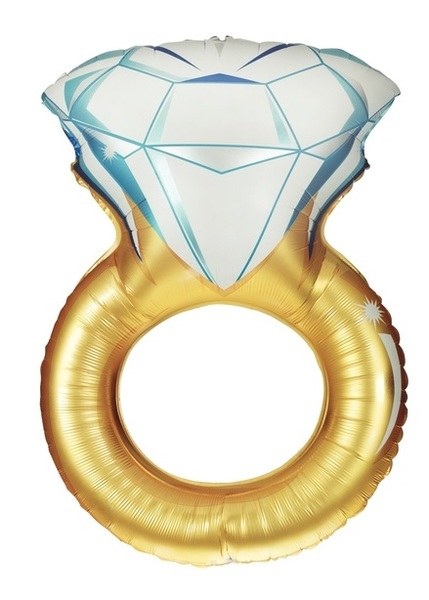 Diamond Ring, Classic Shape • Jumbo 37&quot; Mylar Helium Balloon