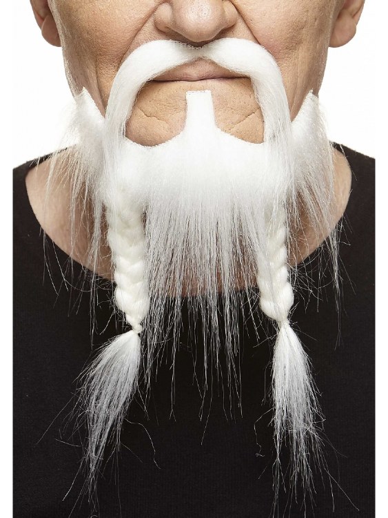 Beard w/Braids/Moustache White