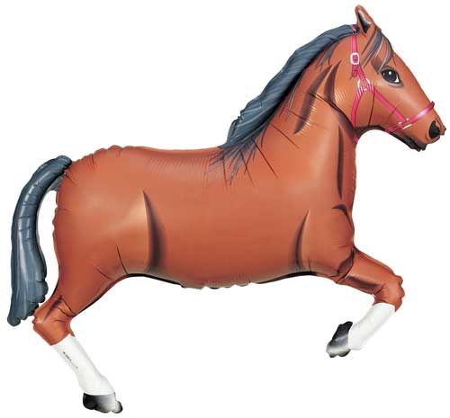 Farm, Horse Brown Shape • Jumbo 43" Mylar Helium Balloon