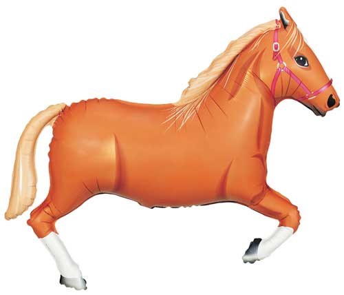 Farm, Horse Tan Shape •  Jumbo 43" Mylar Helium Balloon