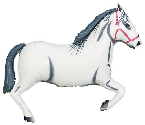 Farm, Horse White Shape • Jumbo 43" Mylar Helium Balloon