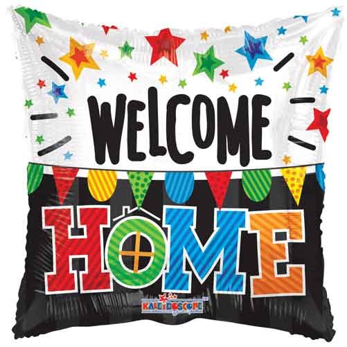 Welcome Home, Square • Standard Size 18" Mylar Helium Balloon