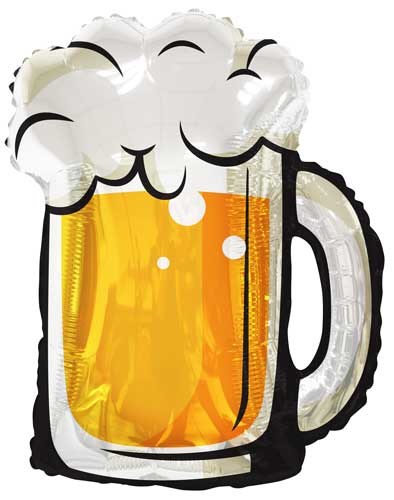 Beer, Bold Outline • Jumbo 36" Mylar Helium Balloon